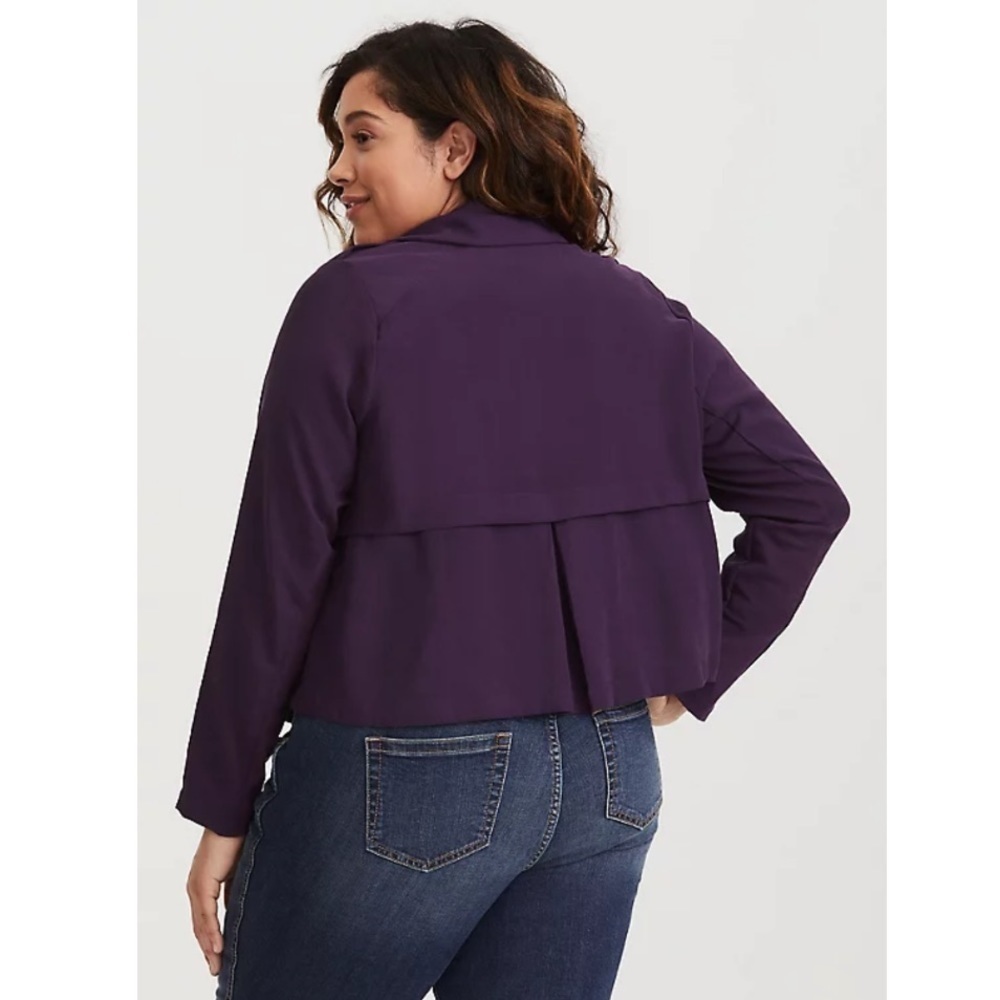 Torrid 2 TWILL DRAPE FRONT JACKET purple - Picture 3 of 7